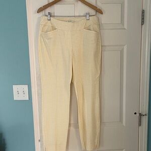Spartina 449 Yellow Gingham Cropped Ponte Pants